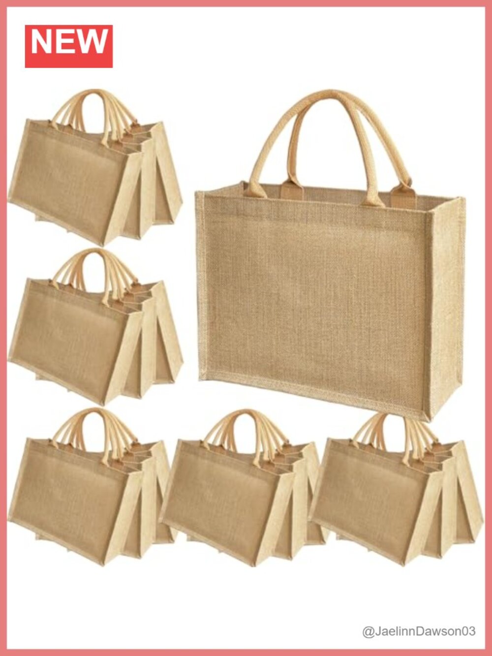 15pc Jute Burlap Tote Bags Water Resistant Bridesmaid Gift Handbags